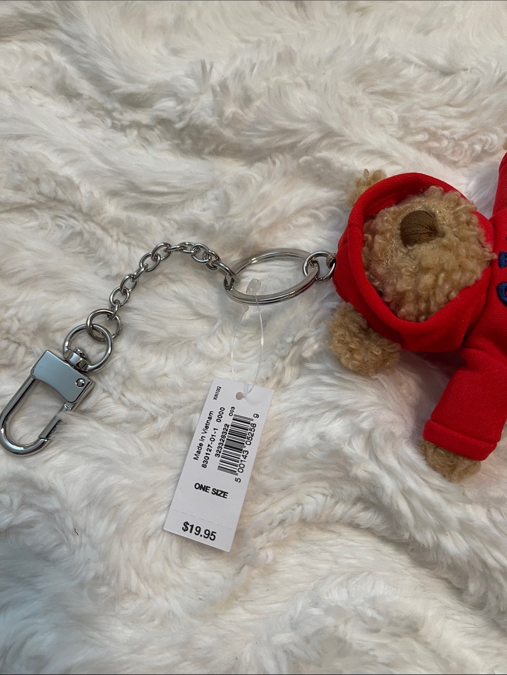 NWT GAP Red Hoodie Plush Bear Bag Charm - Picture 15 of 16